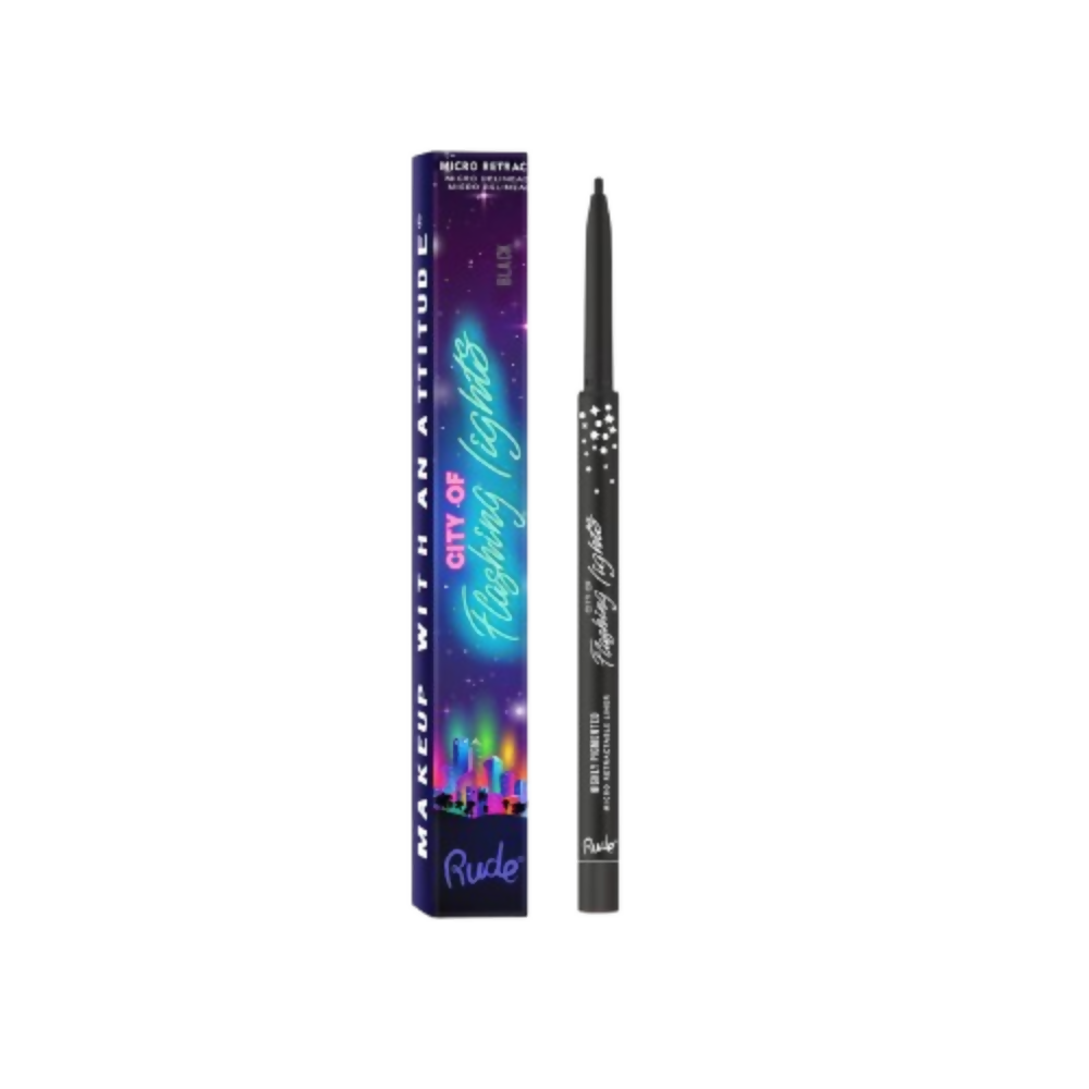 Rude Cosmetics City Of Flashing Lights Micro Retractable Liner - Black