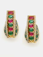 Ruby Raang Gold Polished Kundan Work Multi-Color Loops