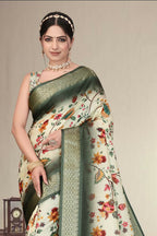 PR Fashion Multi Heavy Rich Cotton Silk Digital Print & Jacquard Saree