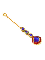 Ruby Raang Blue Meenakari Kundan Maang Tikka - Distacart