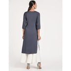 Cheera Women's Rayon Straight Kurta With Beautiful Embroidery Patch (CH016K)