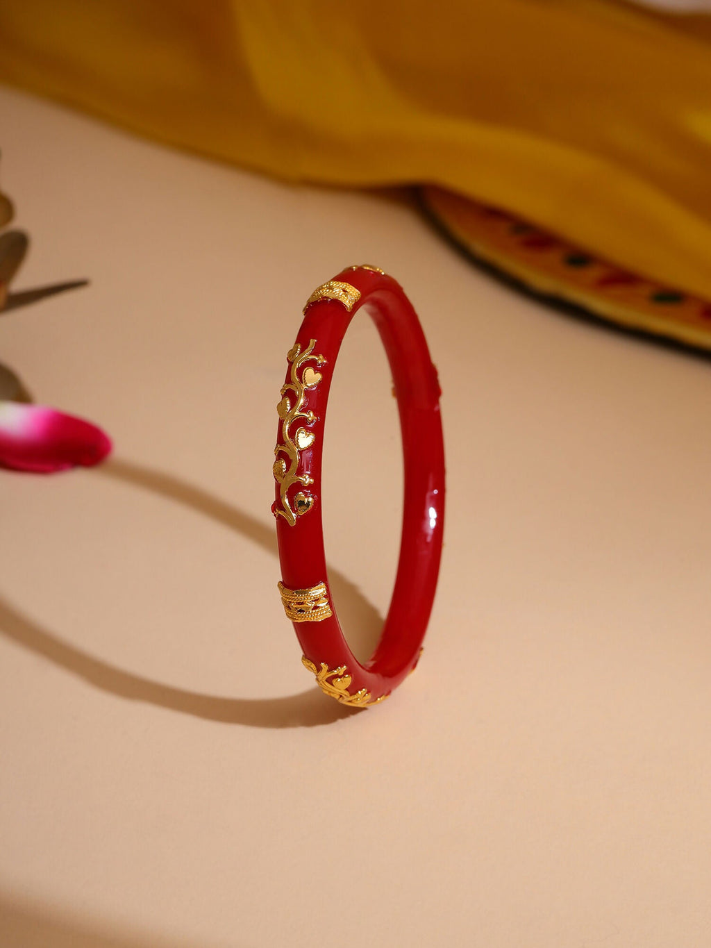 Ruby Raang Red Traditional Bangle - Distacart