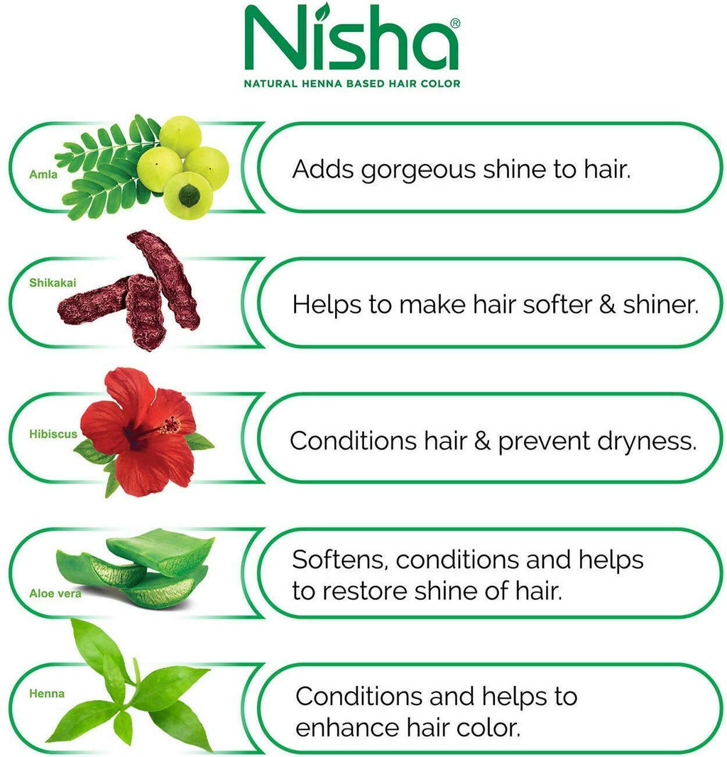 Nisha Henna Based Hair Color Natural Brown - Distacart