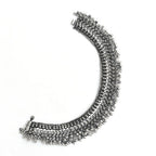 Mominos Fashion Kamal Johar Oxidised Silver Heavy Design Anklets
