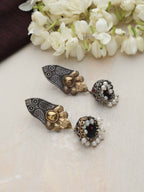 trueBrowns Silver Gold Tone Jhumka Earrings - Distacart