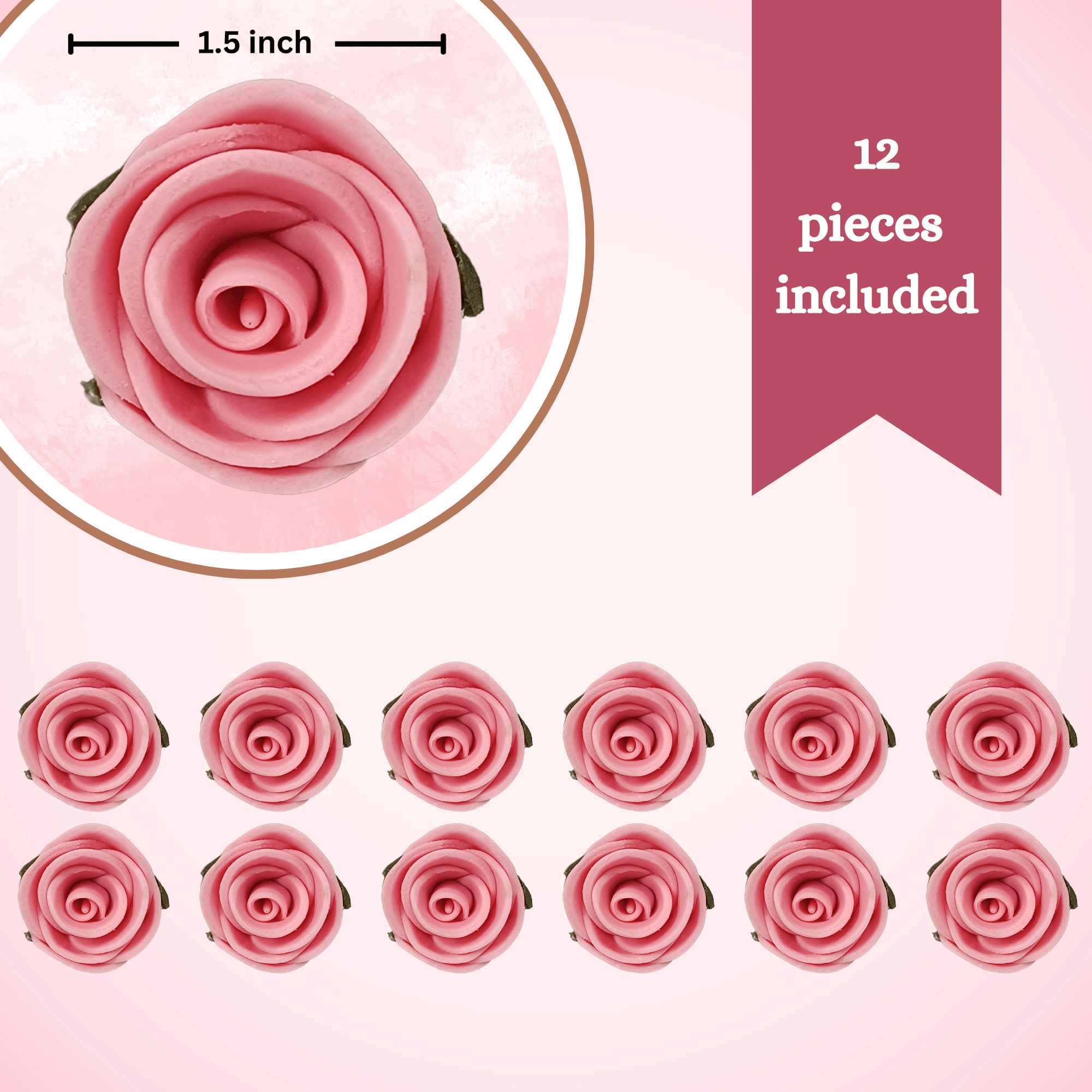 sugar roses for cake cupcake decoration blush pink 120 gms