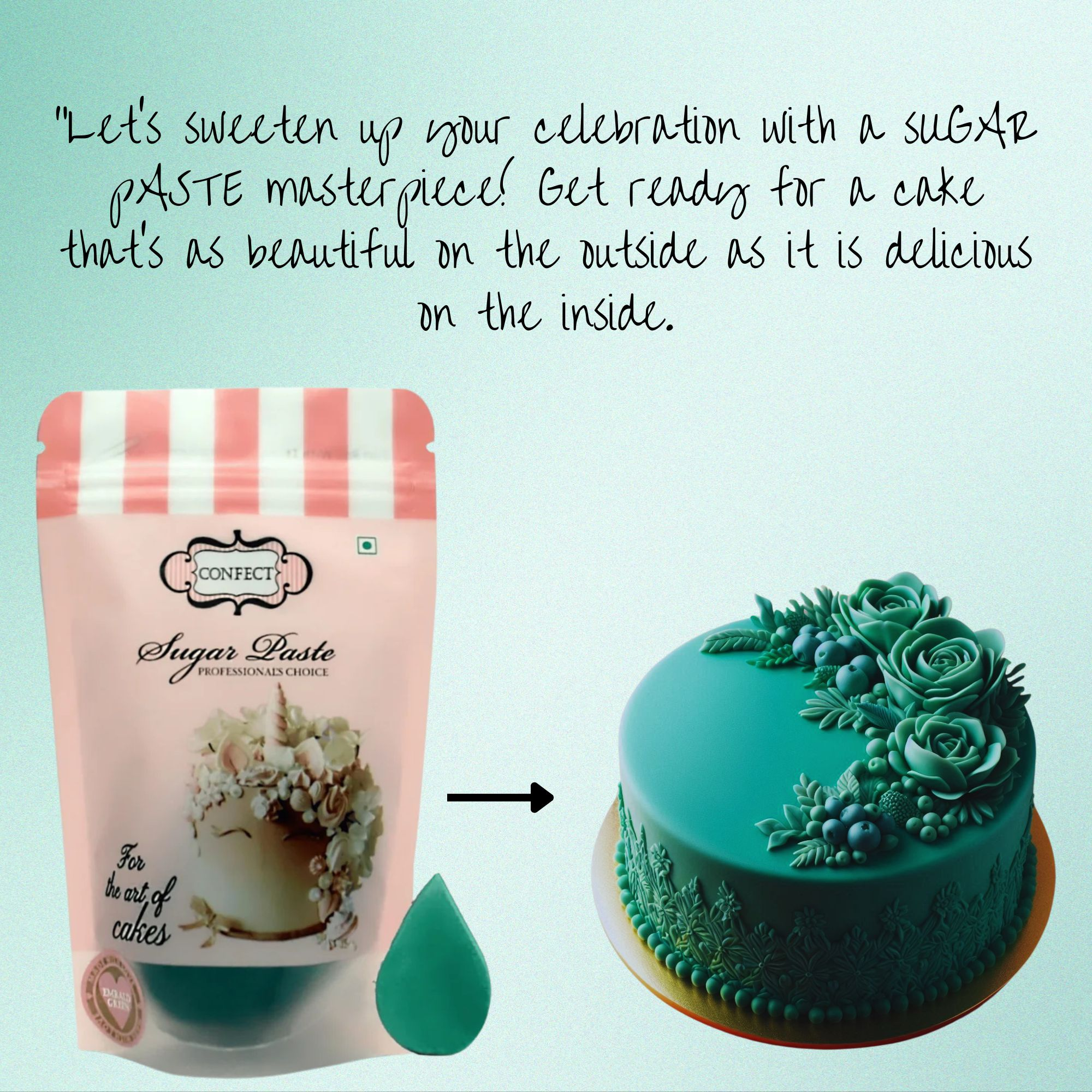 confect emerald green sugarpaste br b 250 gms b
