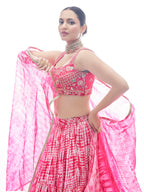 Myra Pink Jaquard Embroidered Designer Lehenga - Distacart