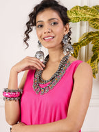 InWeave Pink Round Sleeveless Jumpsuit