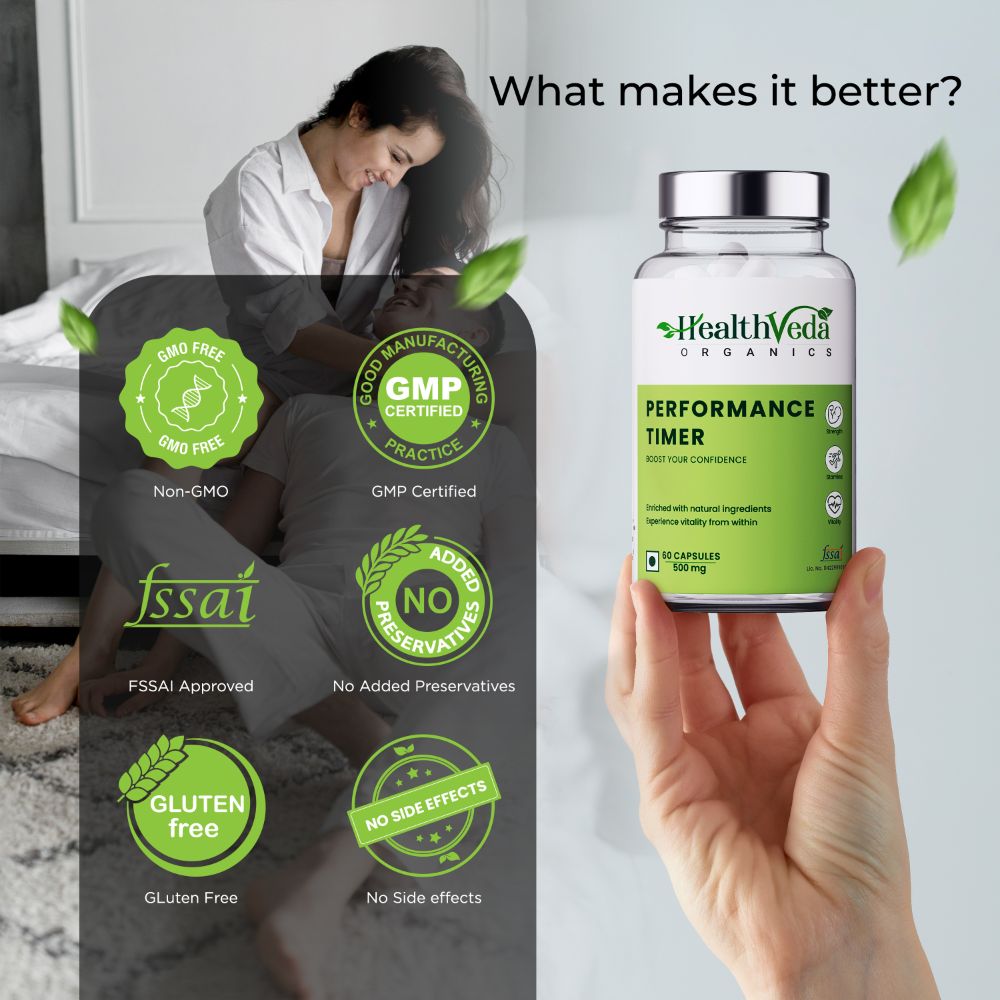 Health Veda Organics Performance Timer Veg Capsules For Men - Distacart