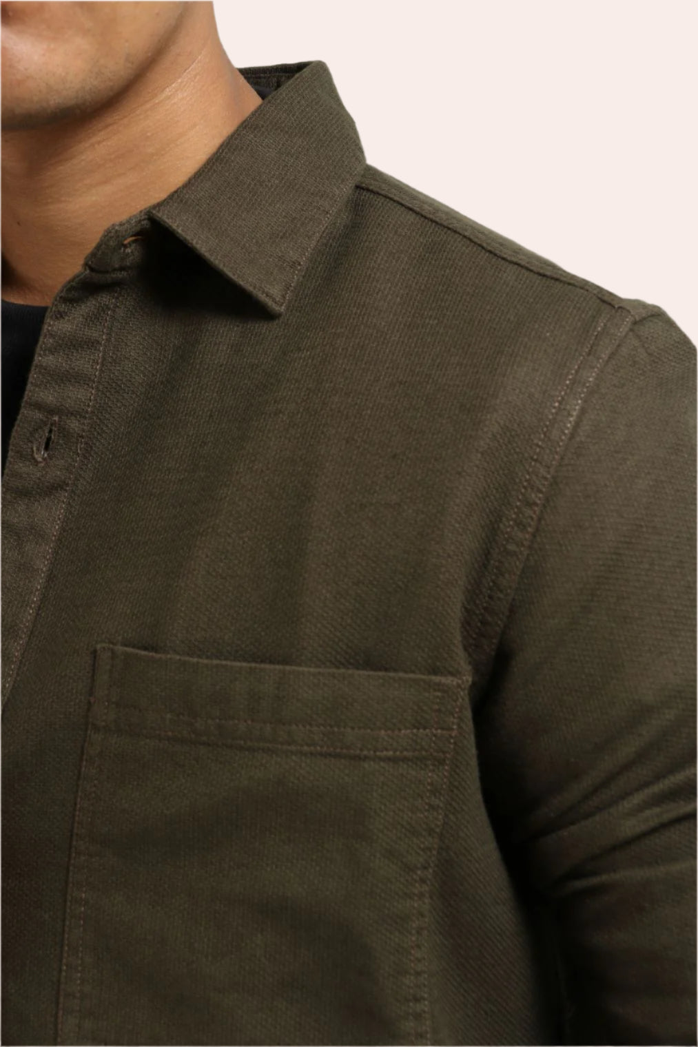 Xkind Olive Green Regular Fit Shacket