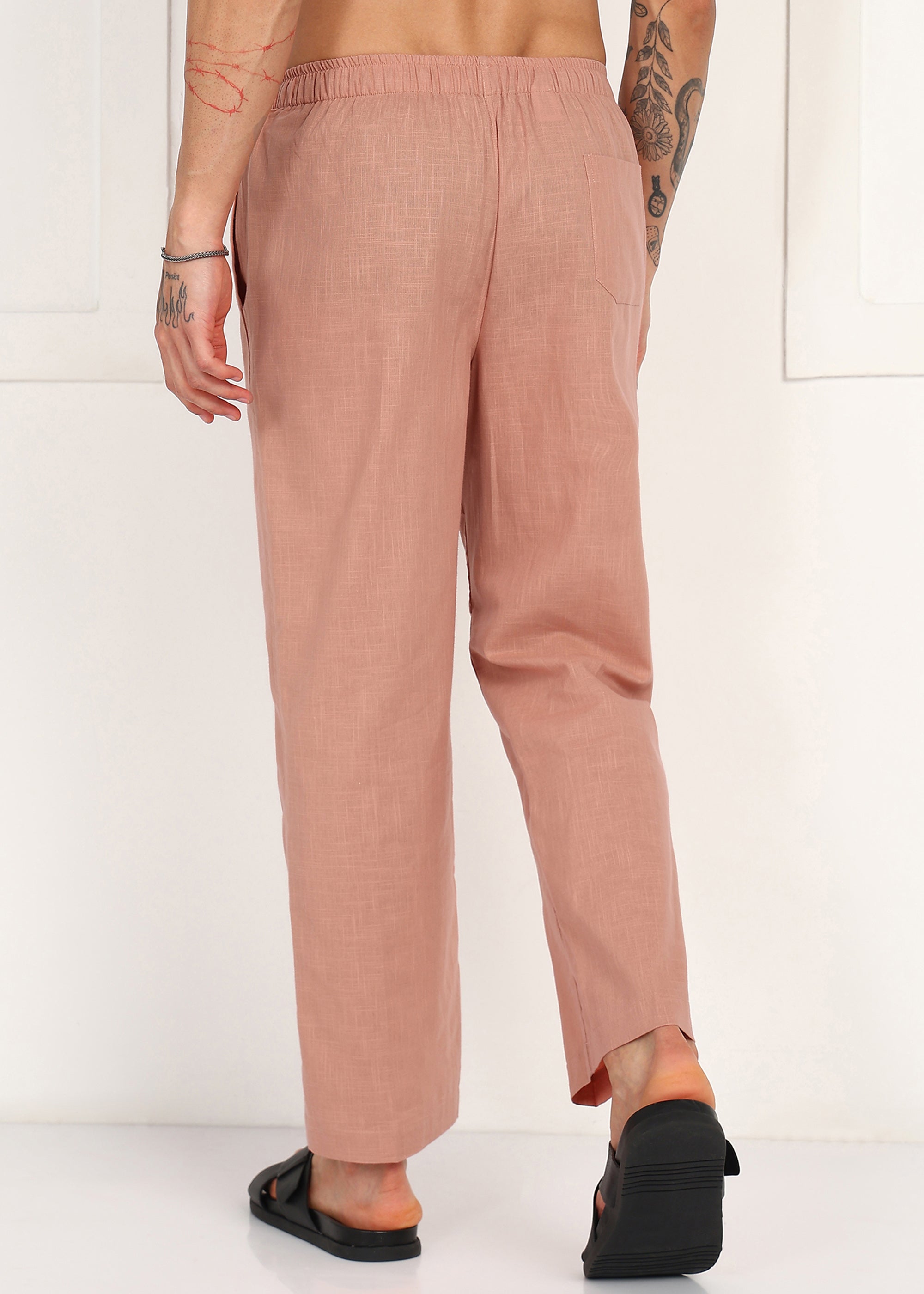 Fabmade Men’S Peach Linen Pyjama