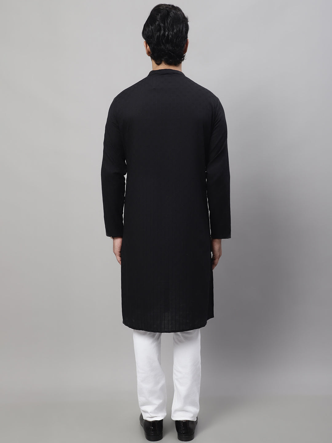Even Apparels Black Sherwani Kurta With Asymetrical Cut