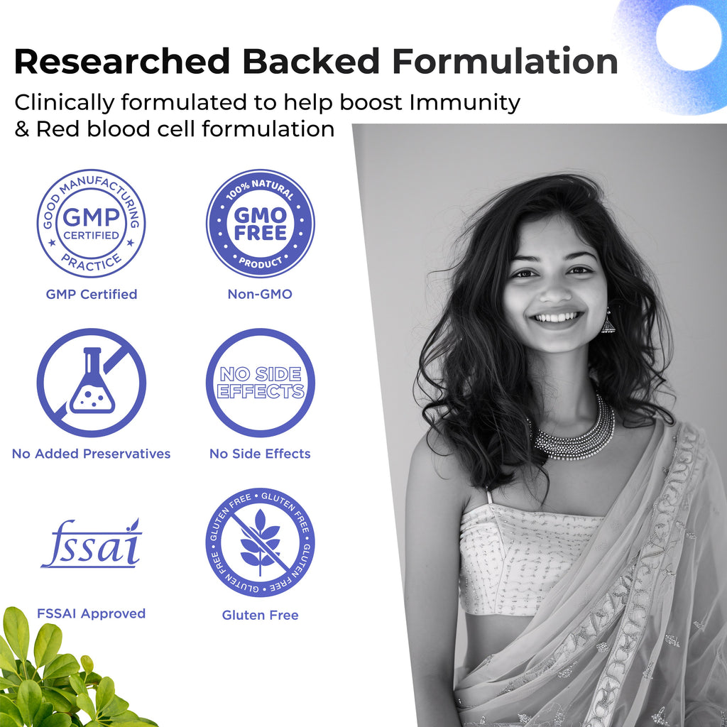 Health Veda Organics Iron + Folic Acid Capsules - Distacart