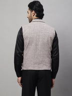 Even Apparels Men's Cream Pure Wool Nehru Jacket