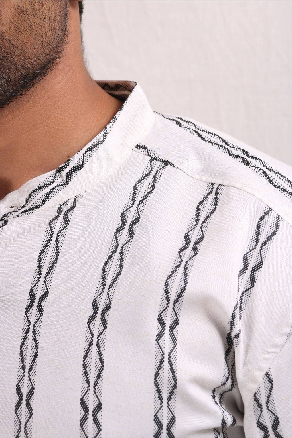 Xkind White Stripes Regular Fit Shirt