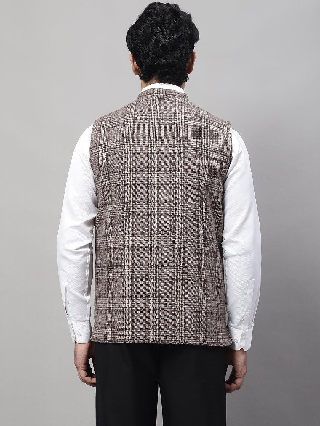 Even Apparels Men's Beige Pure Wool Nehru Jacket