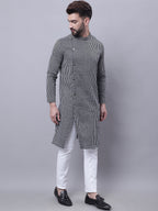 Even Apparels Black Sherwani Kurta With Asymetrical Cut - Distacart