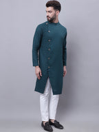 Even Apparels Green Sherwani Kurta With Asymetrical Cut - Distacart