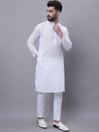 Even Apparels White Pure Cotton Kurta With Band Collar - Distacart