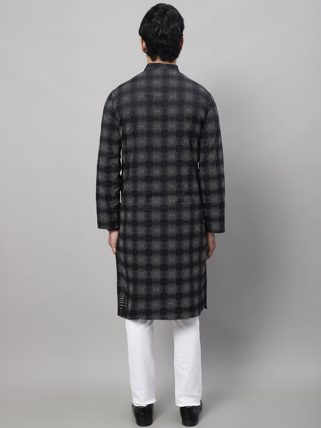 Even Apparels Black Pure Cotton Kurta With Band Collar - Distacart