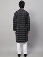 Even Apparels Black Pure Cotton Kurta With Band Collar - Distacart