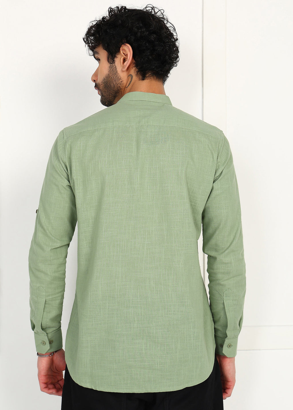 Fabmade Sage Linen Kurta