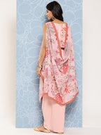 Ahalyaa Floral Printed Ethnic Co-Ords With Jacket - Distacart