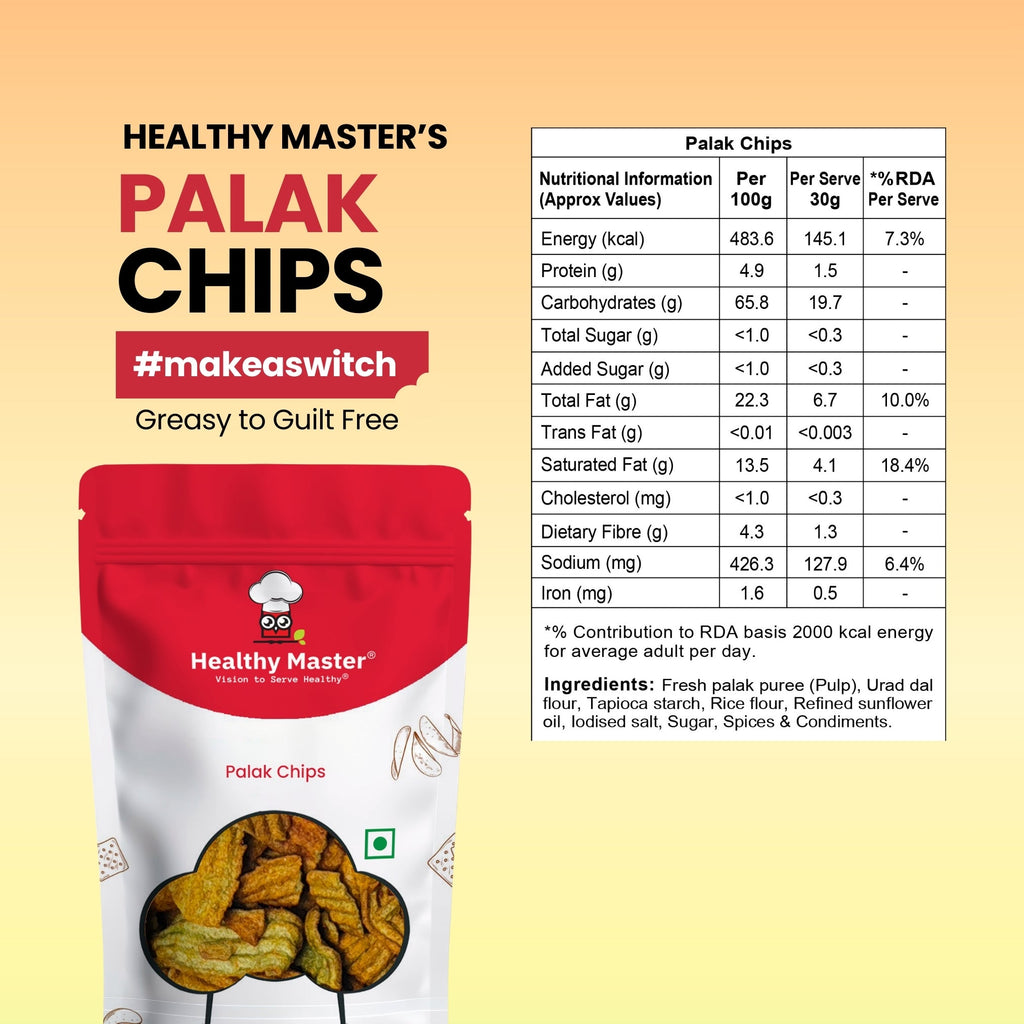 Healthy Master Light & Crispy Palak Chips | Spinach Chips - Distacart
