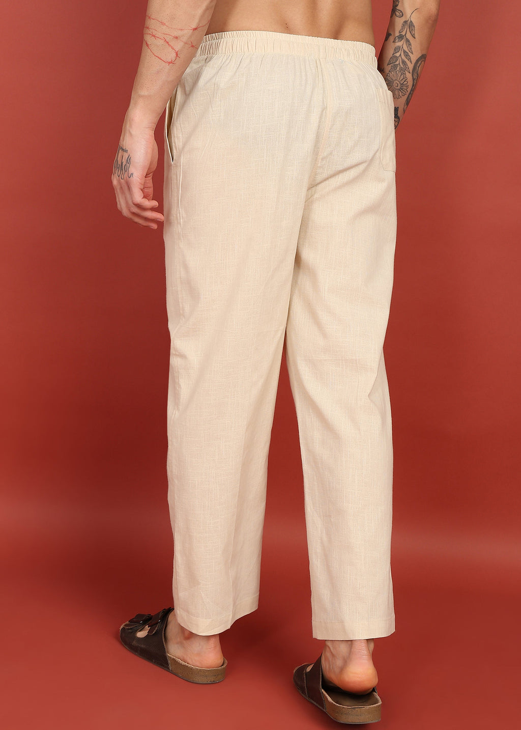 Fabmade Ivory Comfort Linen Pyjama