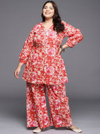 Ahalyaa Women Plus Size Printed Cotton Tunic with Palazzos - Distacart