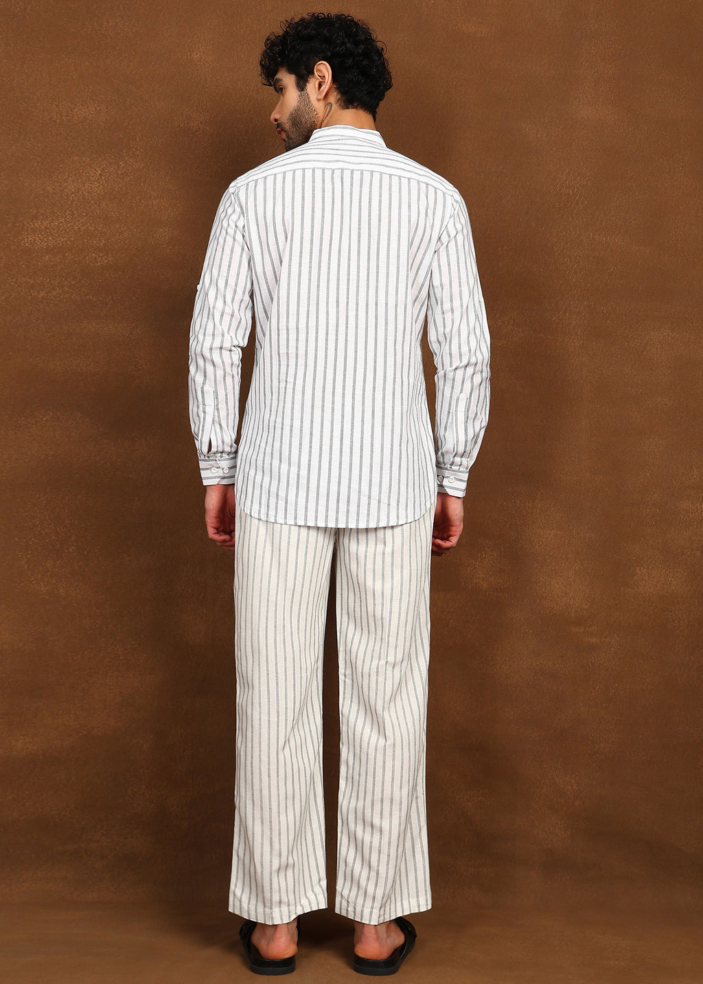 Fabmade Drift Pinstripe Linen Co-Ord Set