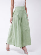 InWeave Women's Green Handloom Palazzo