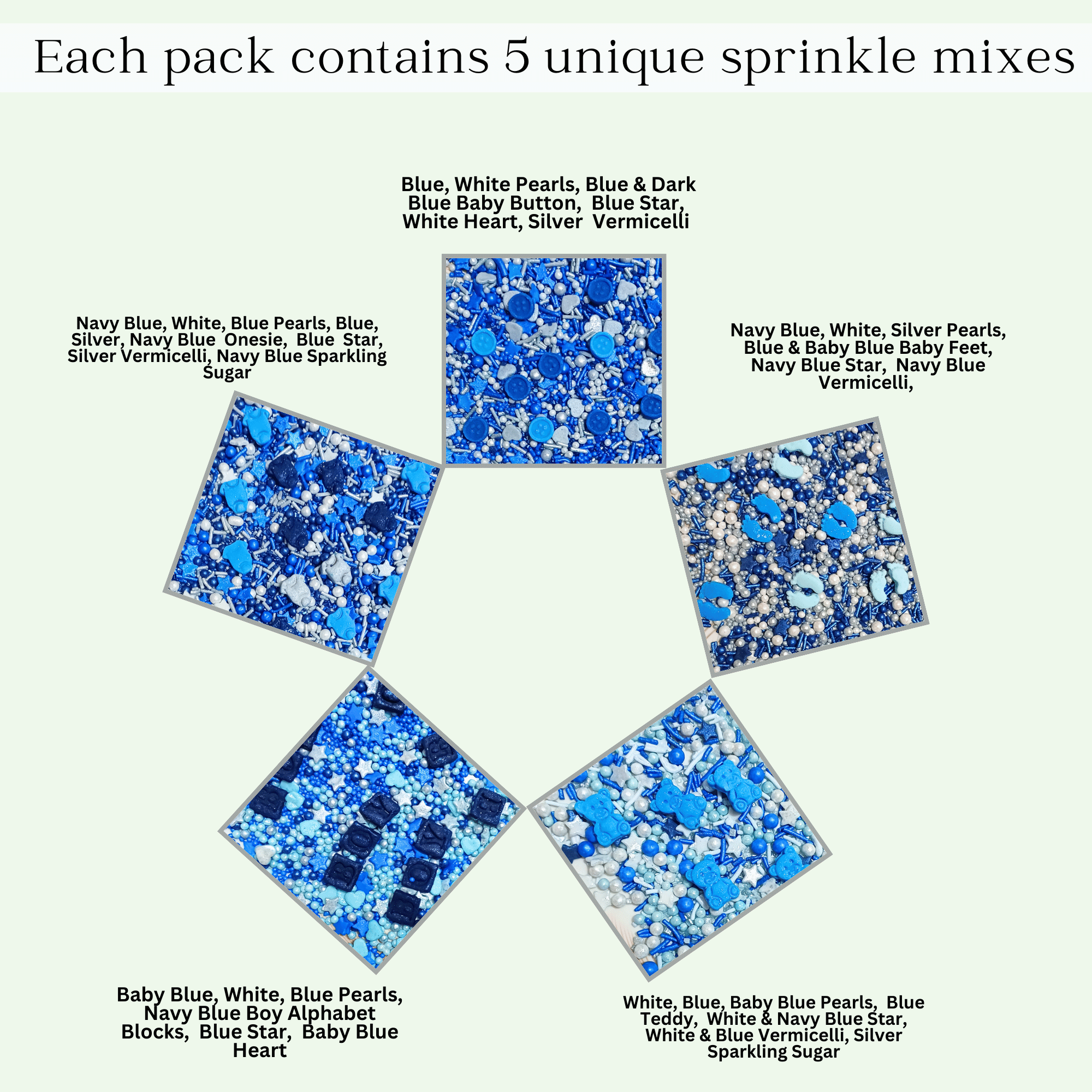 confect boys baby shower sprinkles gender reveal sprinkles edible sprinkles assorted pack of 5 baby shower 28