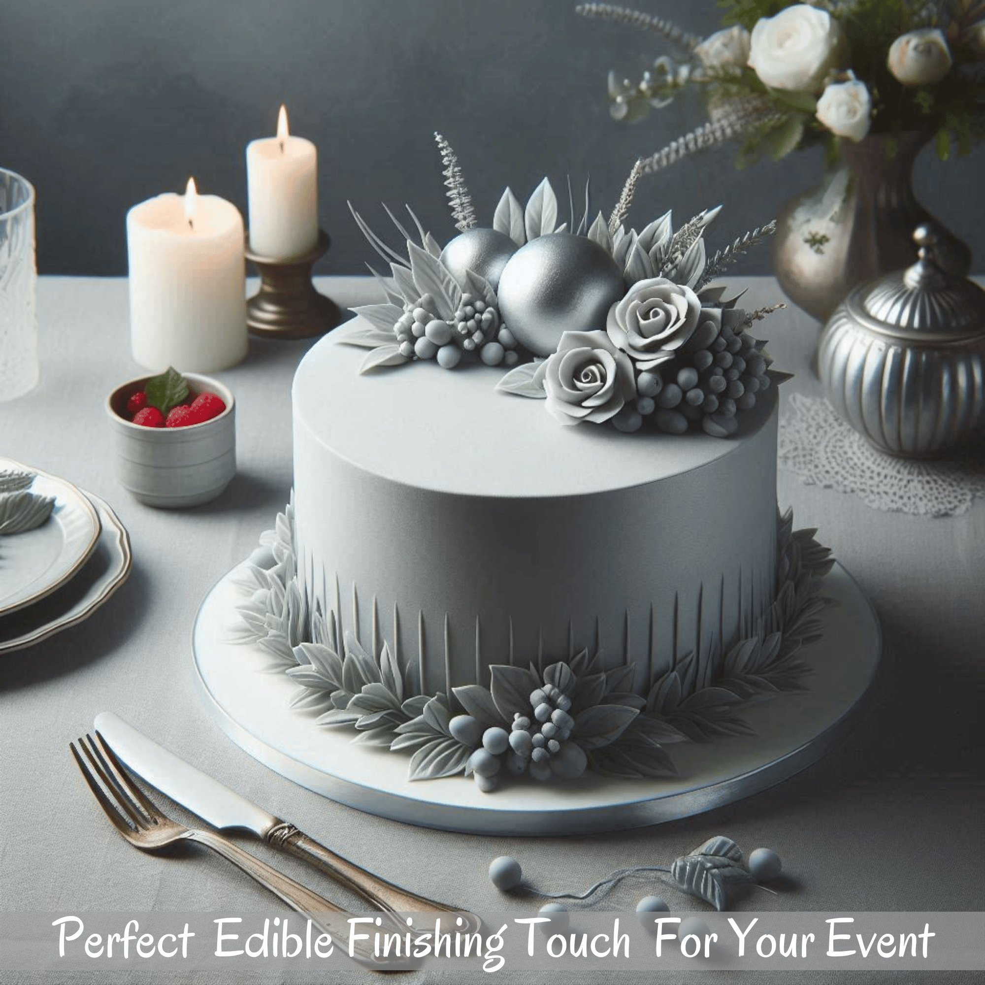confect shimmering silver sugar paste br b 250 gms b