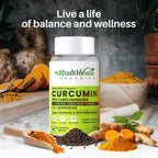 Health Veda Organics Curcumin C3 + Bioperine Capsules - Distacart