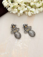 trueBrowns Silver Tone Oval Drop Earrings - Distacart