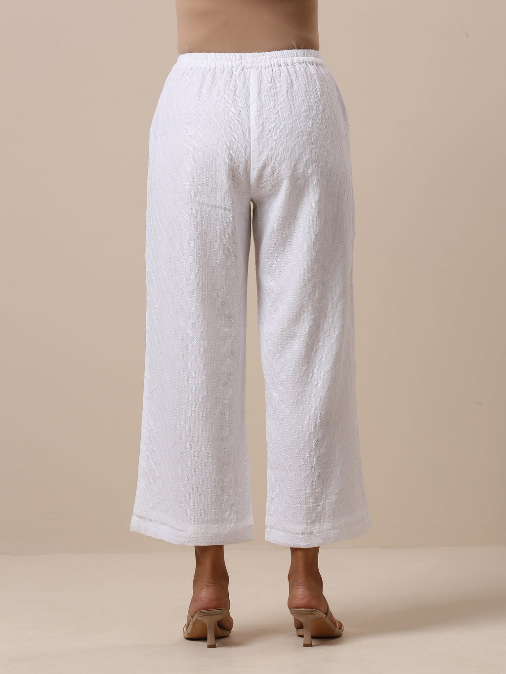 trueBrowns Cotton White Weave Pant