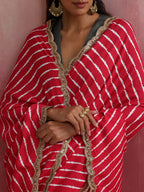 trueBrowns Pink Muslin Silk Saree