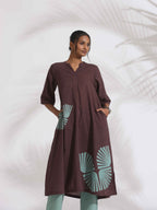 trueBrowns Cola Cotton Print Flared Kurta Set - Distacart