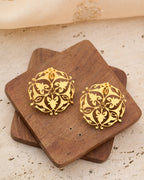trueBrowns Gold-Polished Leaf Earrings - Distacart