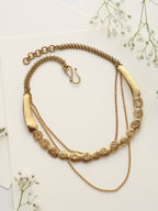 trueBrowns Brass Rose Layererd Necklace