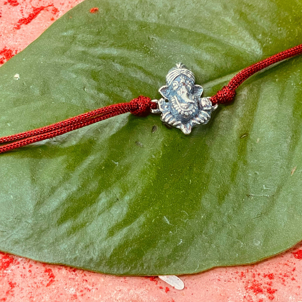 trueBrowns 925 Sterling Silver Lord Ganesh Idol Thread Rakhi - Distacart