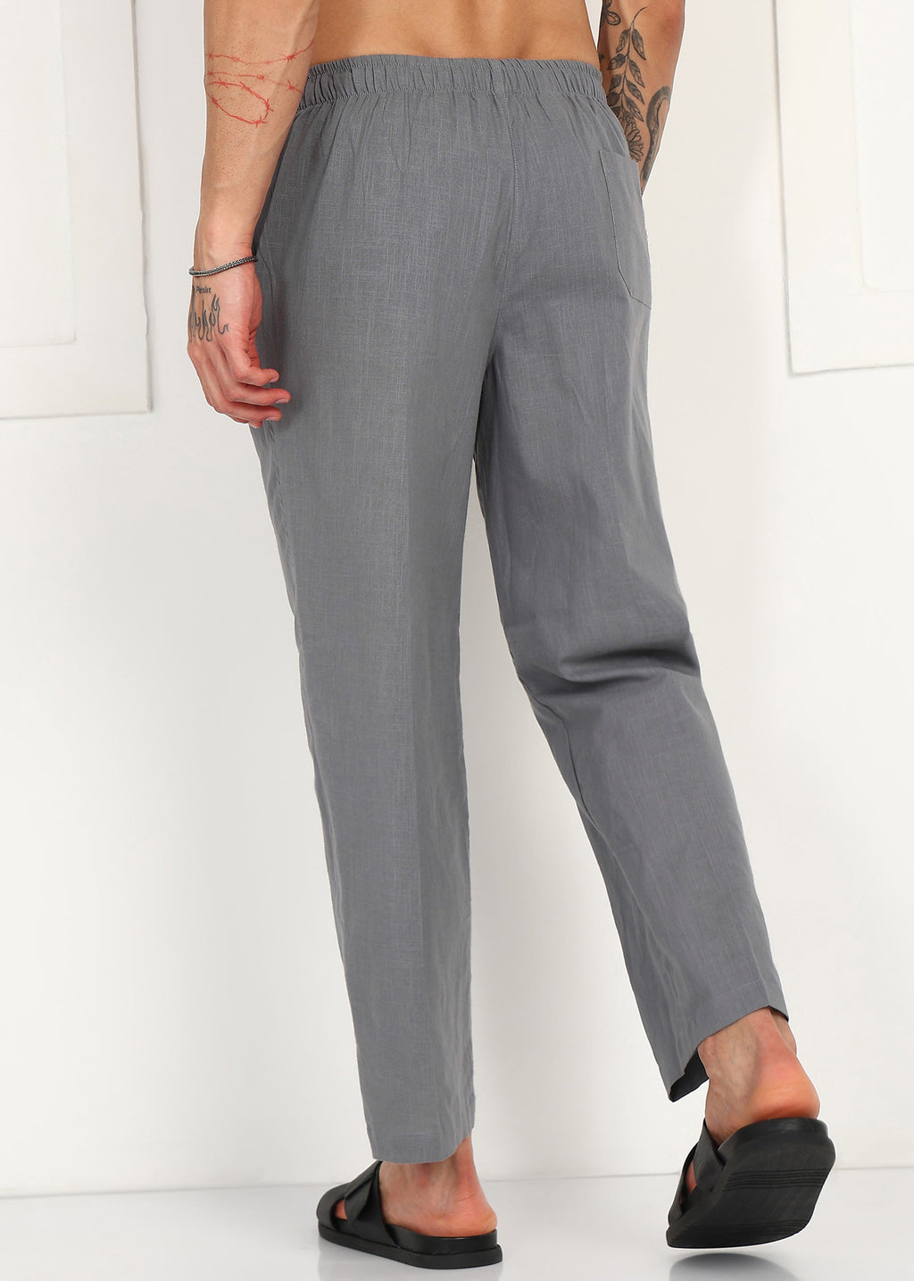 Fabmade Slate Grey Linen Pyjama