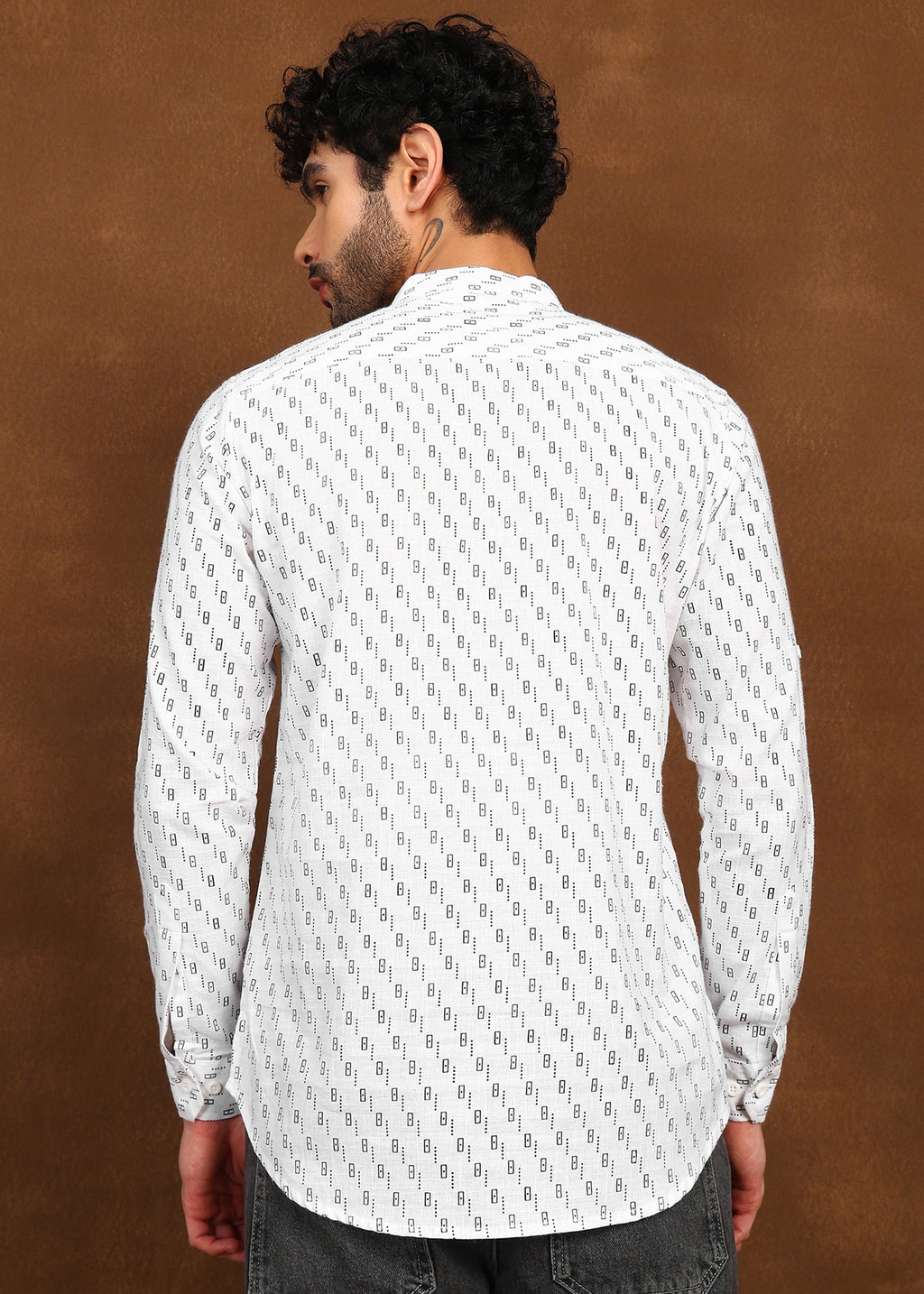 Fabmade Ivory Glyph Kurta Shirt