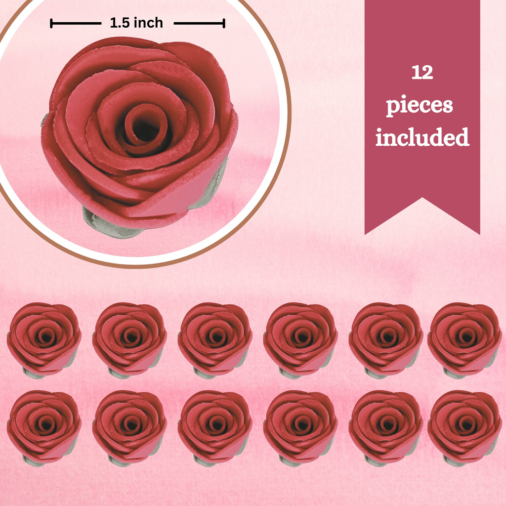 sugar roses for cake cupcake decoration magenta 120 gms
