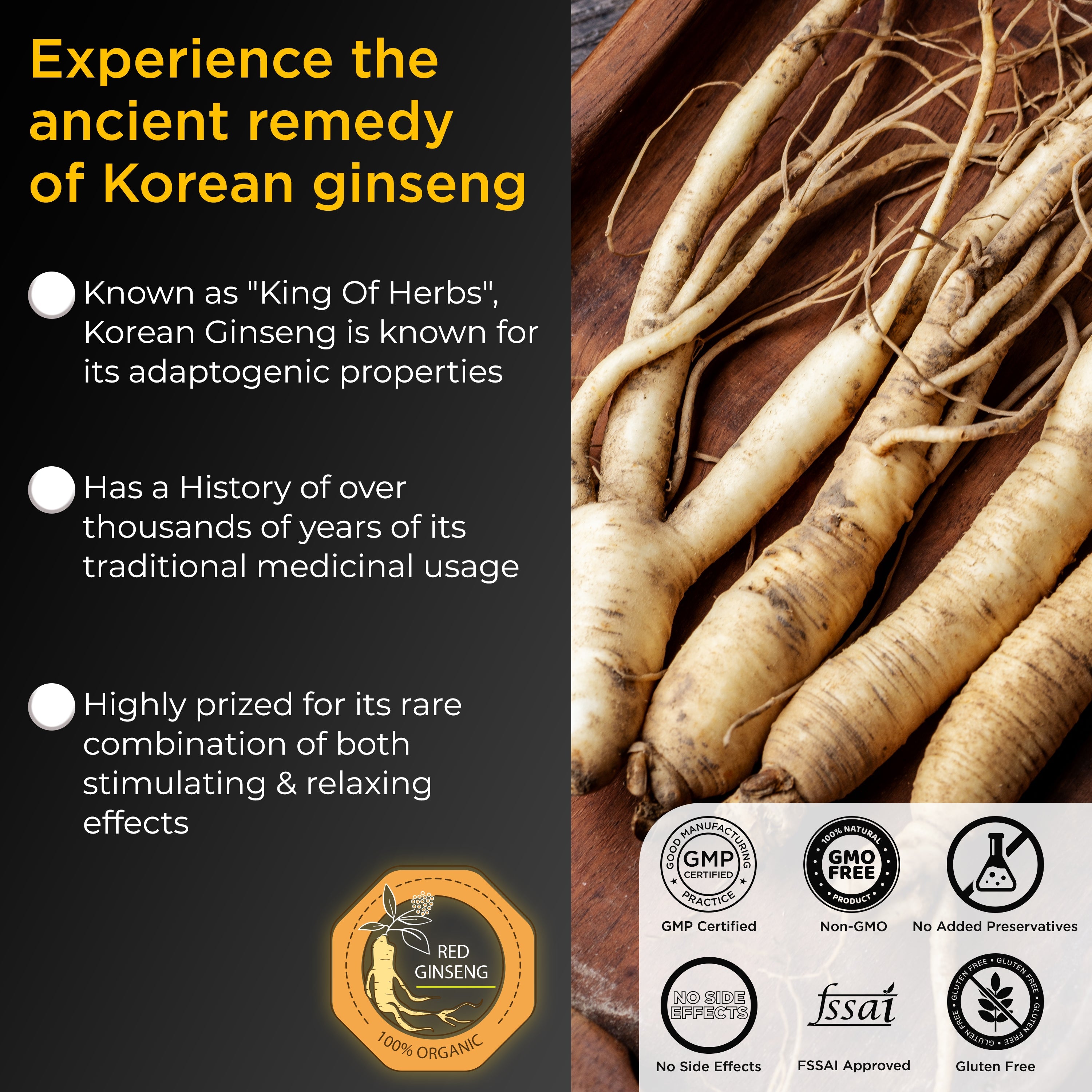 Health Veda Organics Plant Based Korean Red Ginseng Capsules - Distacart