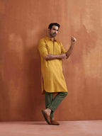 trueBrowns Men's Mustard Cotton Kurta