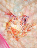 Shades of Cream Colour Floral Design Banaras Semi Silk Saree By Gayathri Reddy Designer Studio