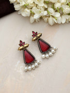 trueBrowns Silver Gold Tone Petal Dangle Earrings - Distacart